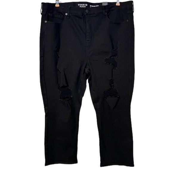 NEW Torrid Crop Sky High Skinny Premium Stretch High-Rise Jeans in Black Sz 20 - Picture 2 of 14